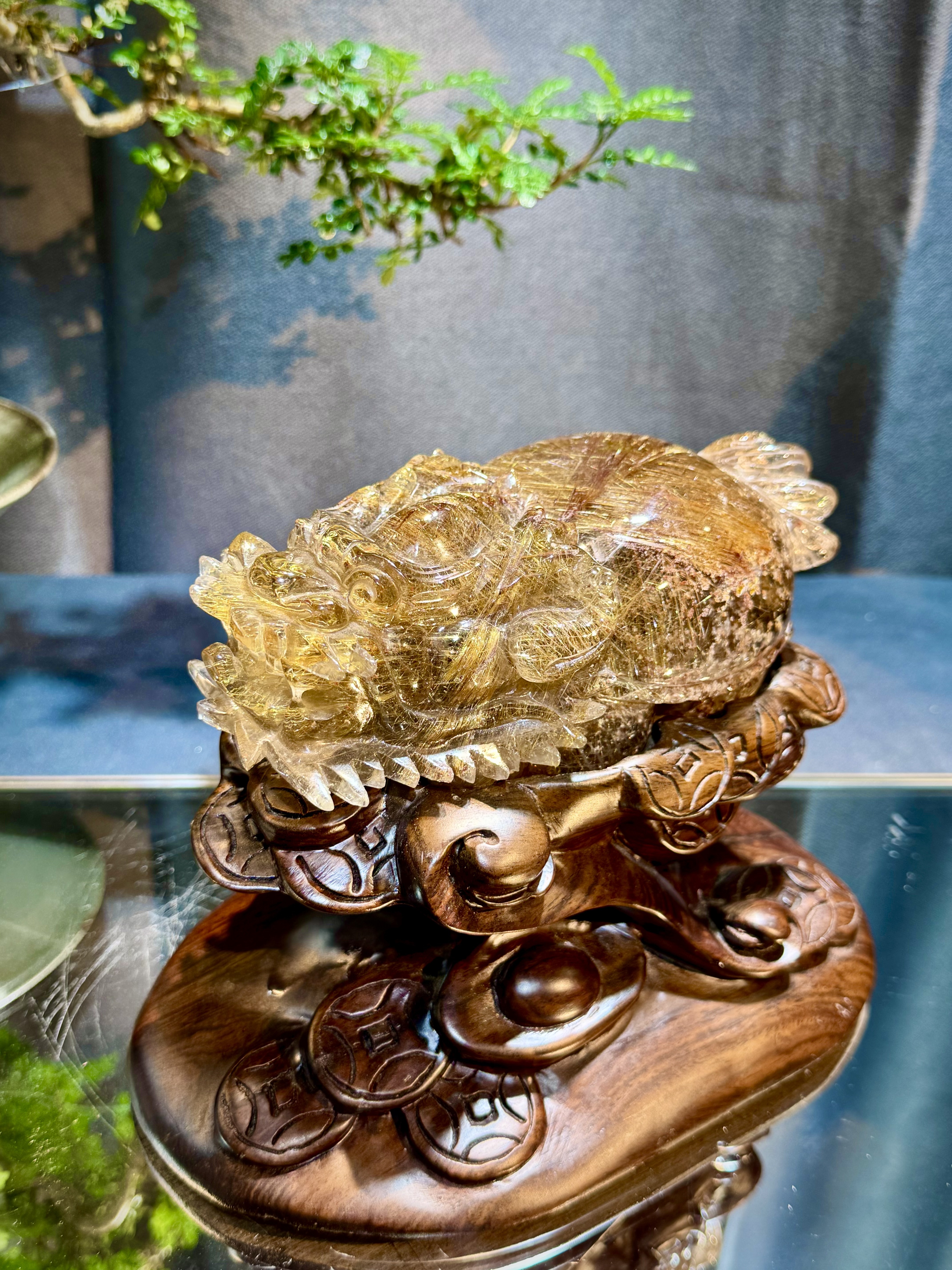 天花板銅髮晶龍龜擺件 5807