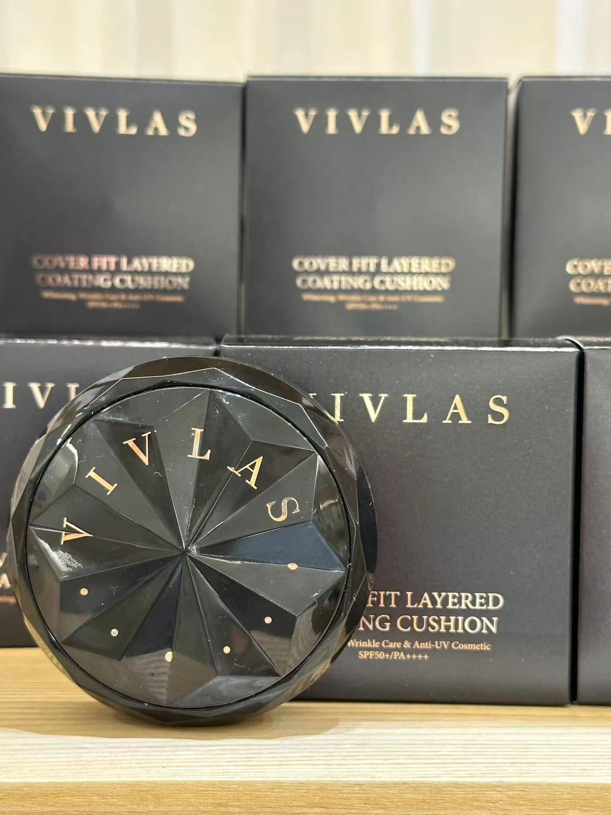 【Joey x Oganacell 0413】【JG16】VIVLAS COVER FIT LAYERED COATING CUSHION ( #01 Natural Beige ) , Exp Date: 2026-09-22