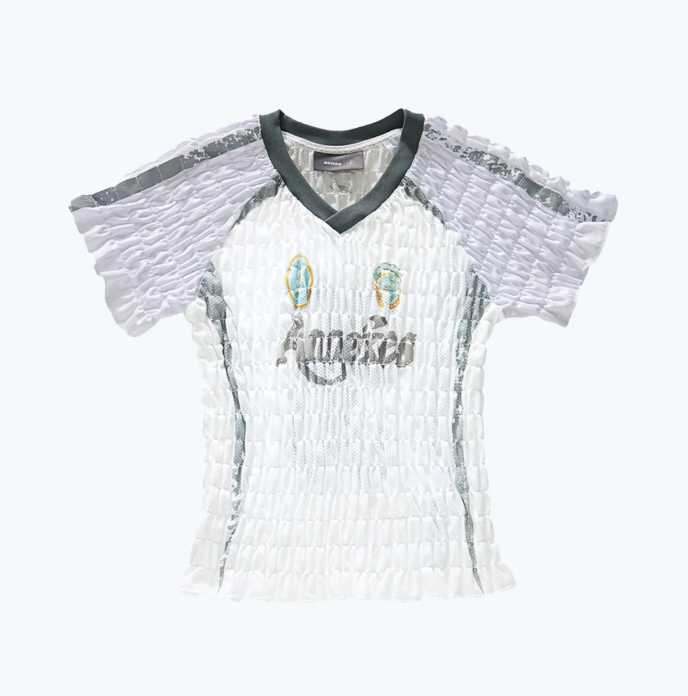[現貨] Sense Wrinkles Printed Football Top White | L25-T04WH