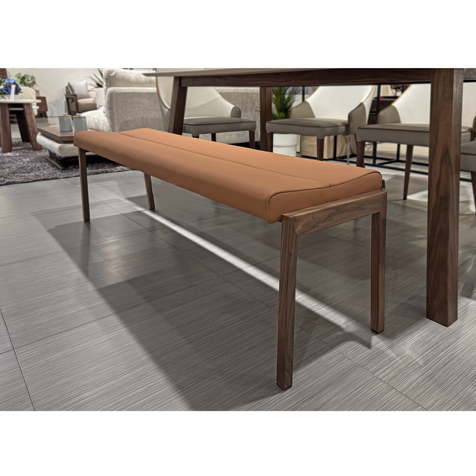 Flex 高耐磨科技皮長椅 - 橘棕色〔CH297〕