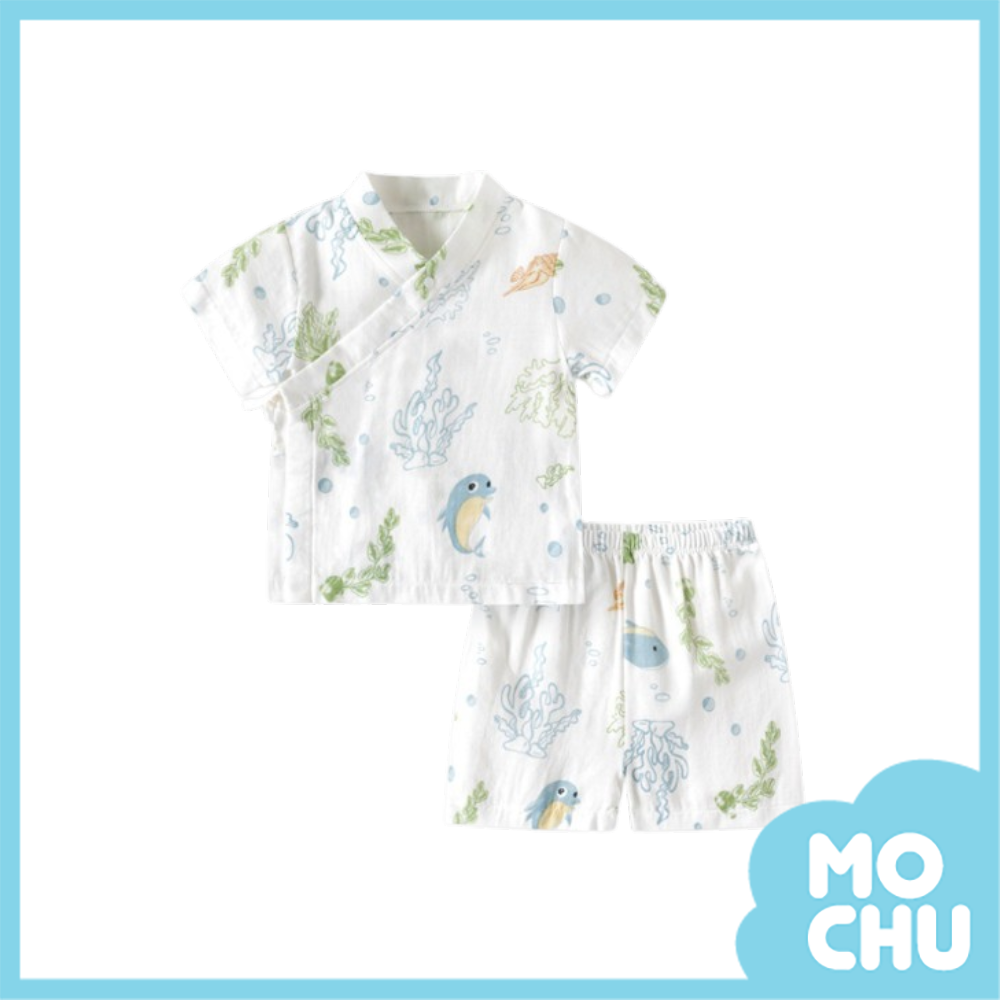 海洋樂園斜開綁帶紗布套裝