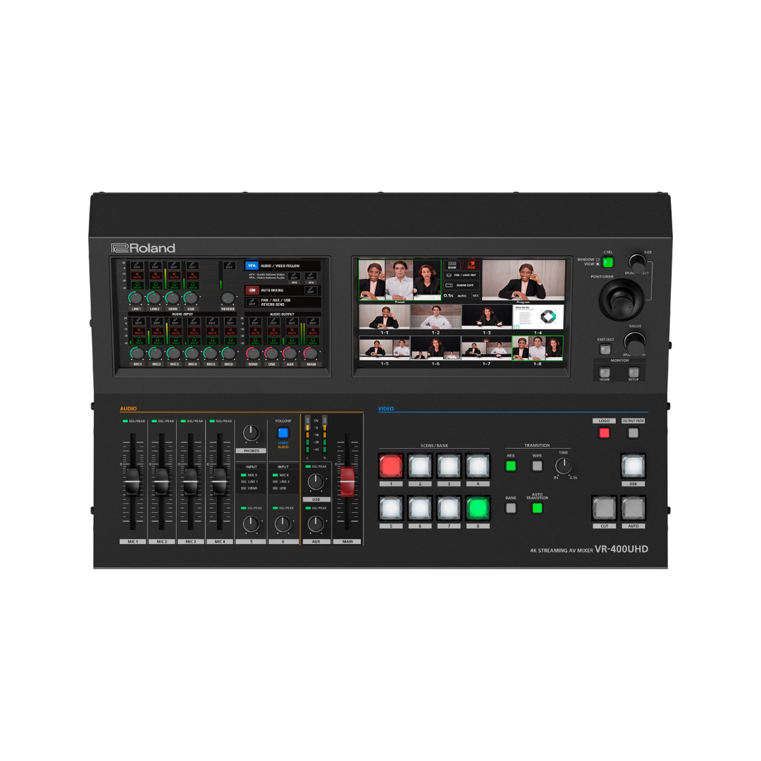 Roland VR-400UHD 雙屏 4K 8 頻道直播影像控制台