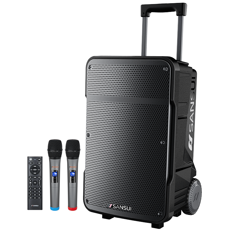 Sansui 山水 A08 50W 8寸內置電便擕拉桿喇叭連雙無線UHF手持咪