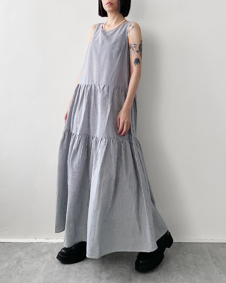 MFD-2748 條紋拼接洋裝