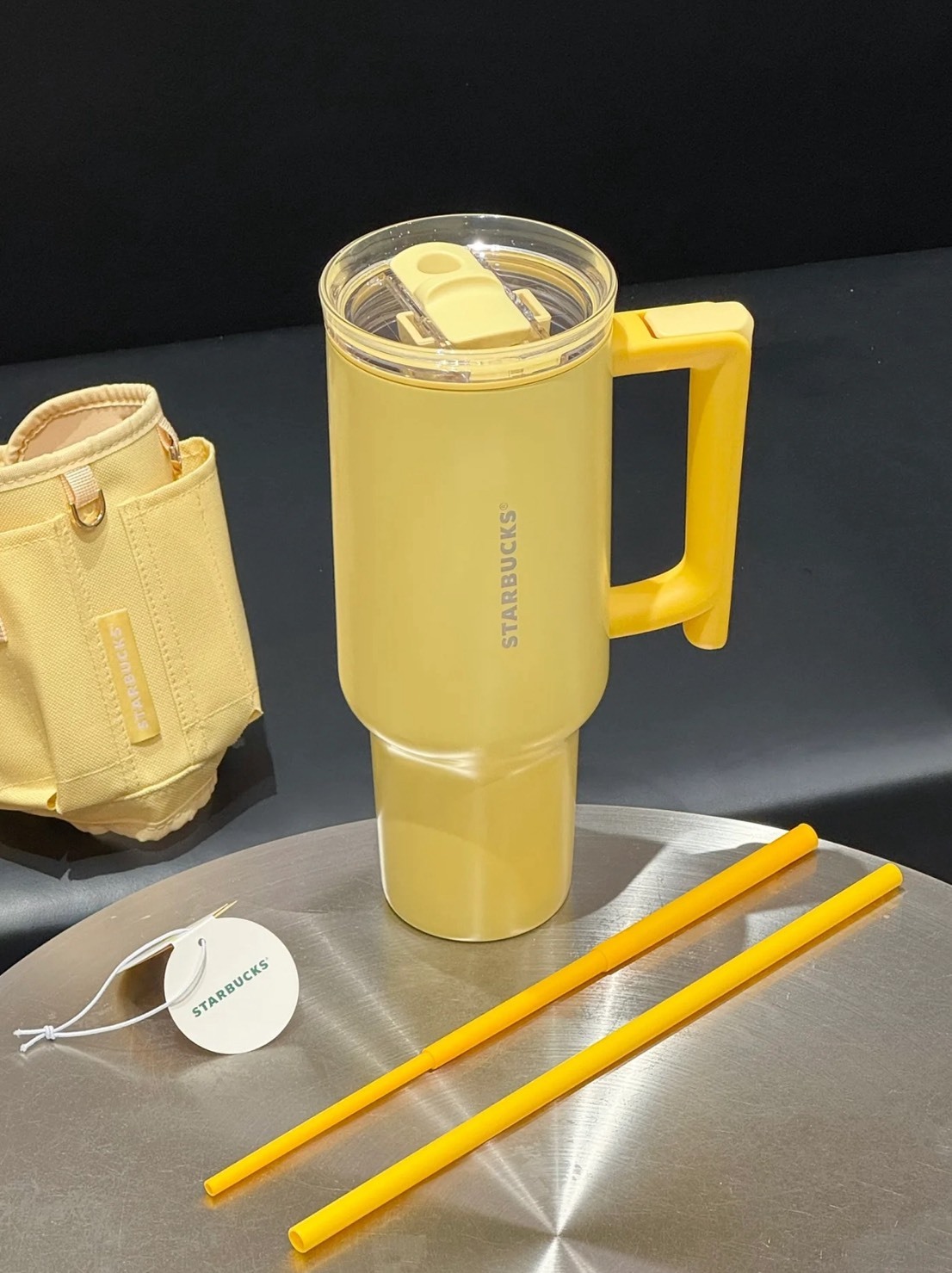 <🥭海外限定 > 星巴克 Starbucks 吸管杯 芒果黃 熱帶風情系列 保溫 保冰 1180ml