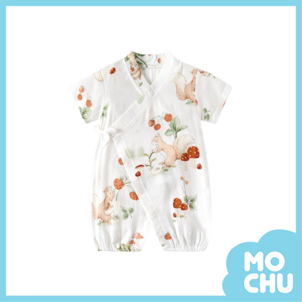 小松鼠綁帶短袖連身衣