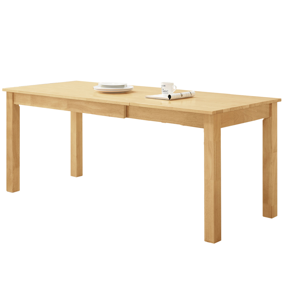 夏特4尺多功能伸縮拉合餐桌(原木色-寬120~180公分)