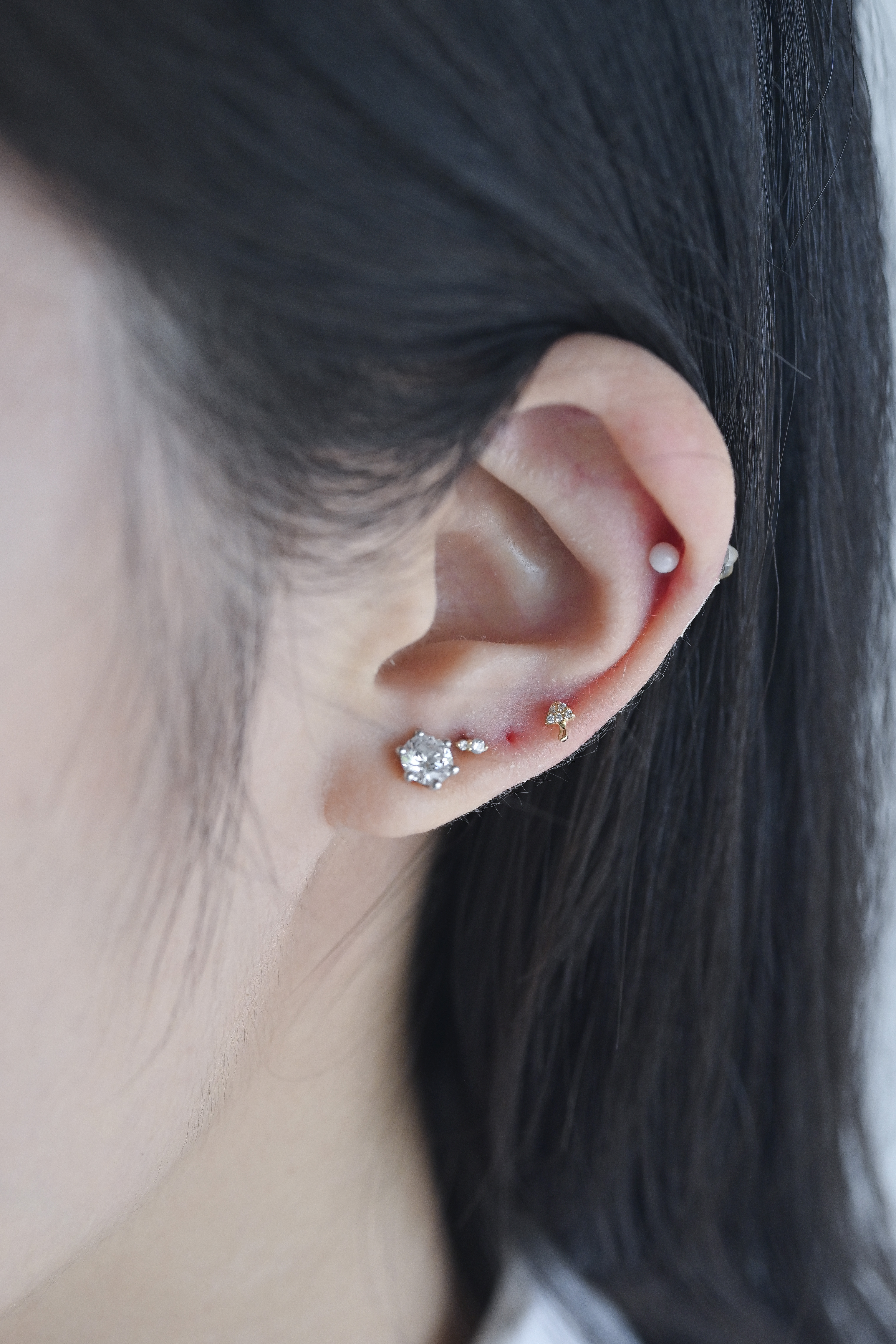 18K Super Mushroom Diamond Earring