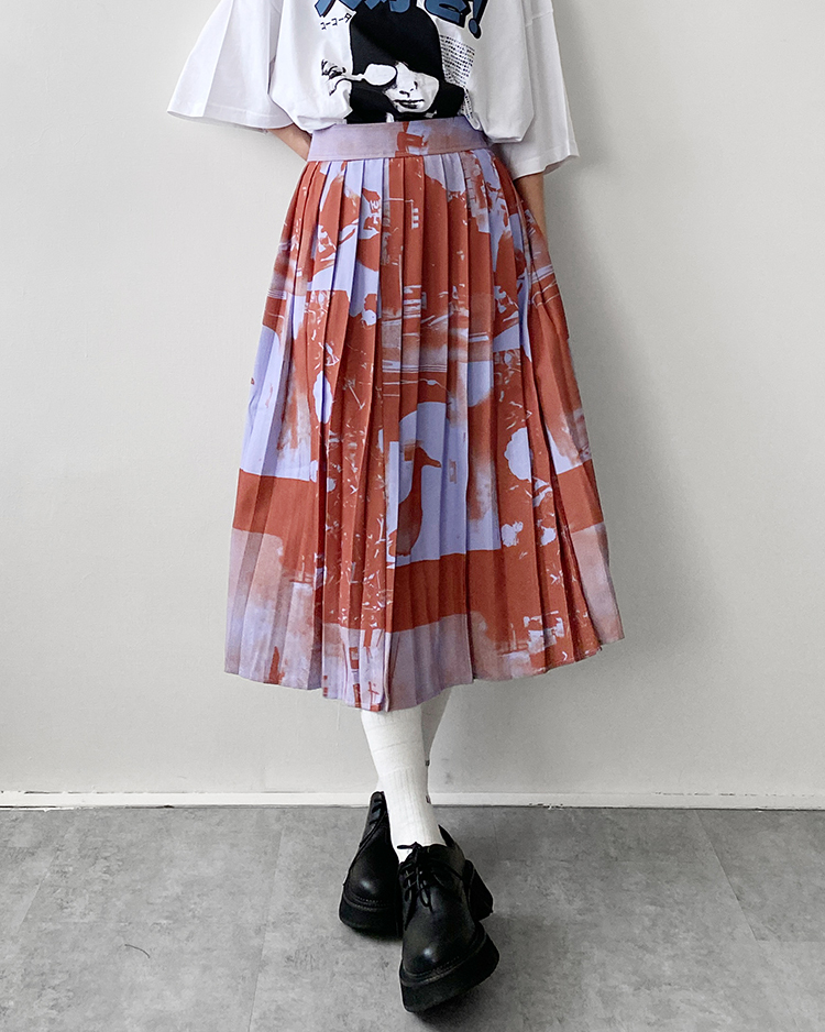 MFS-2736 印花百褶長裙