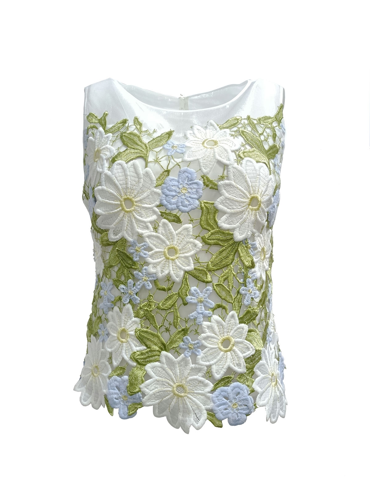 BC1EE132A1 異國花園立體手縫花無袖馬甲背心