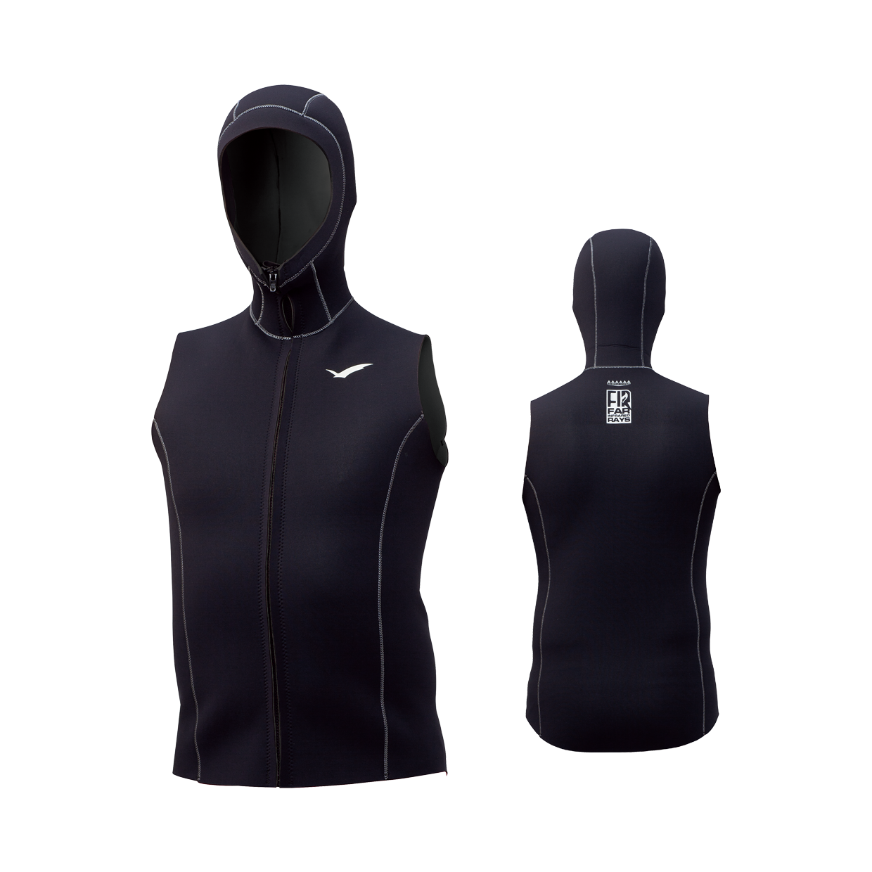 ▲GULL 拉鏈頭套背心 男款