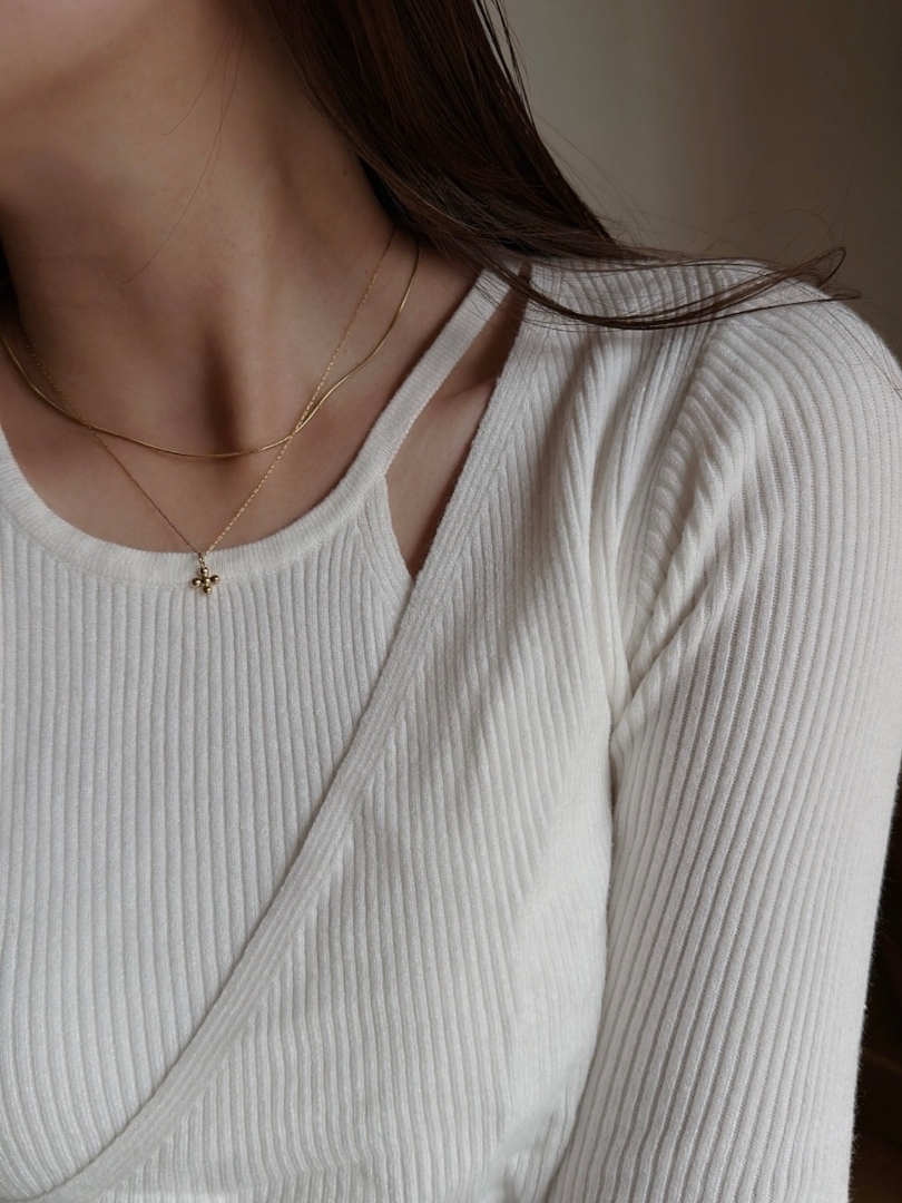 SS link cross necklace