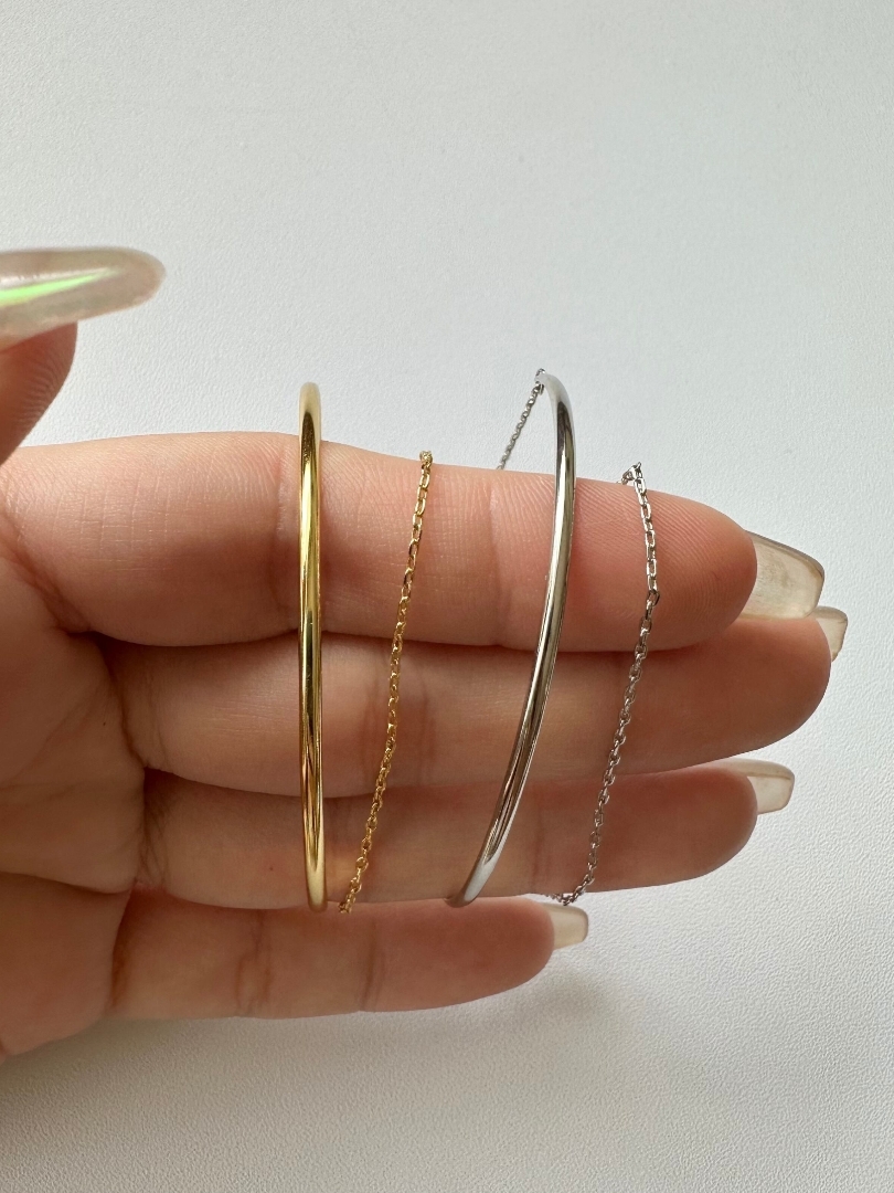 S925 skinny bar chain bracelet