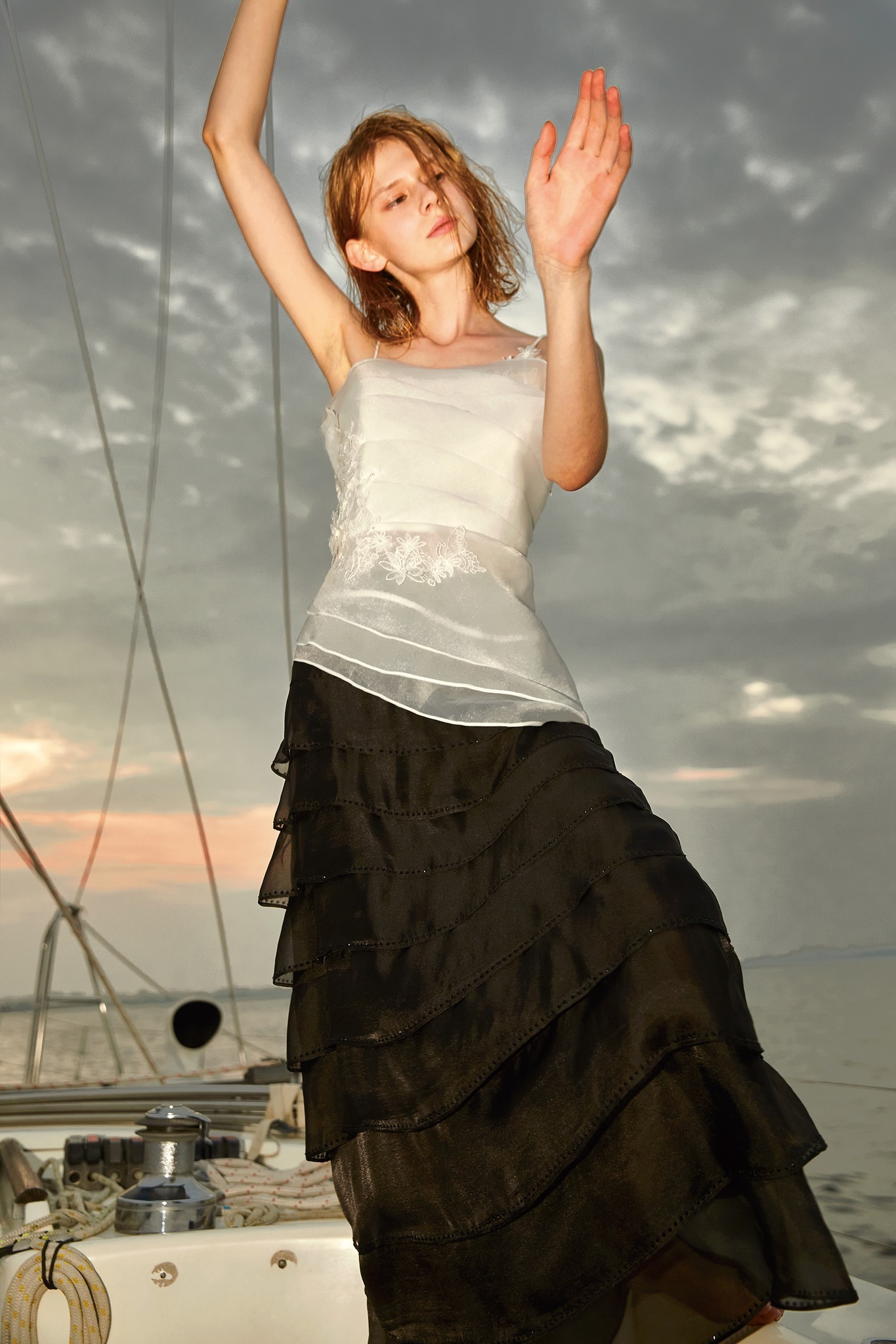 BC1EE153A1 莊園晚宴細肩雪紡馬甲背心