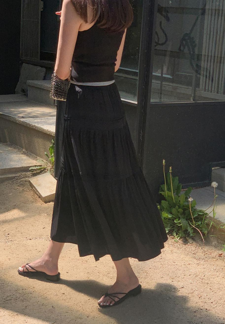 蛋糕半長裙(黑色)
