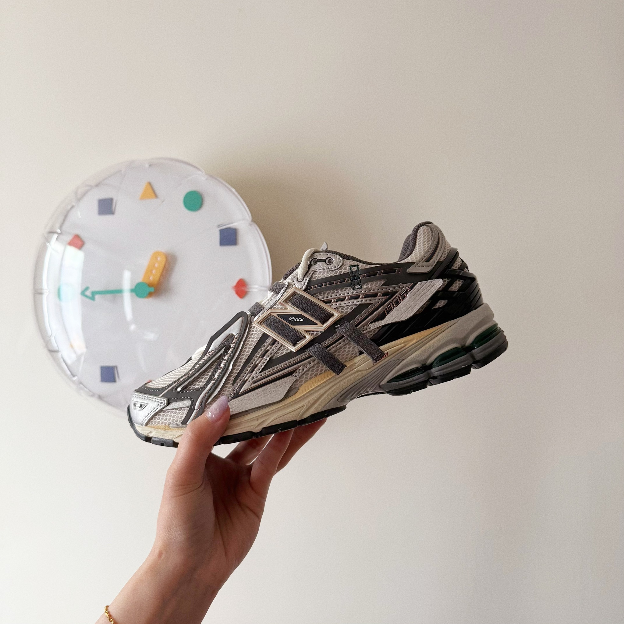 New Balance 1906A 海鹽灰 銀奶油 白綠色 結構 復古鞋 M1906AD