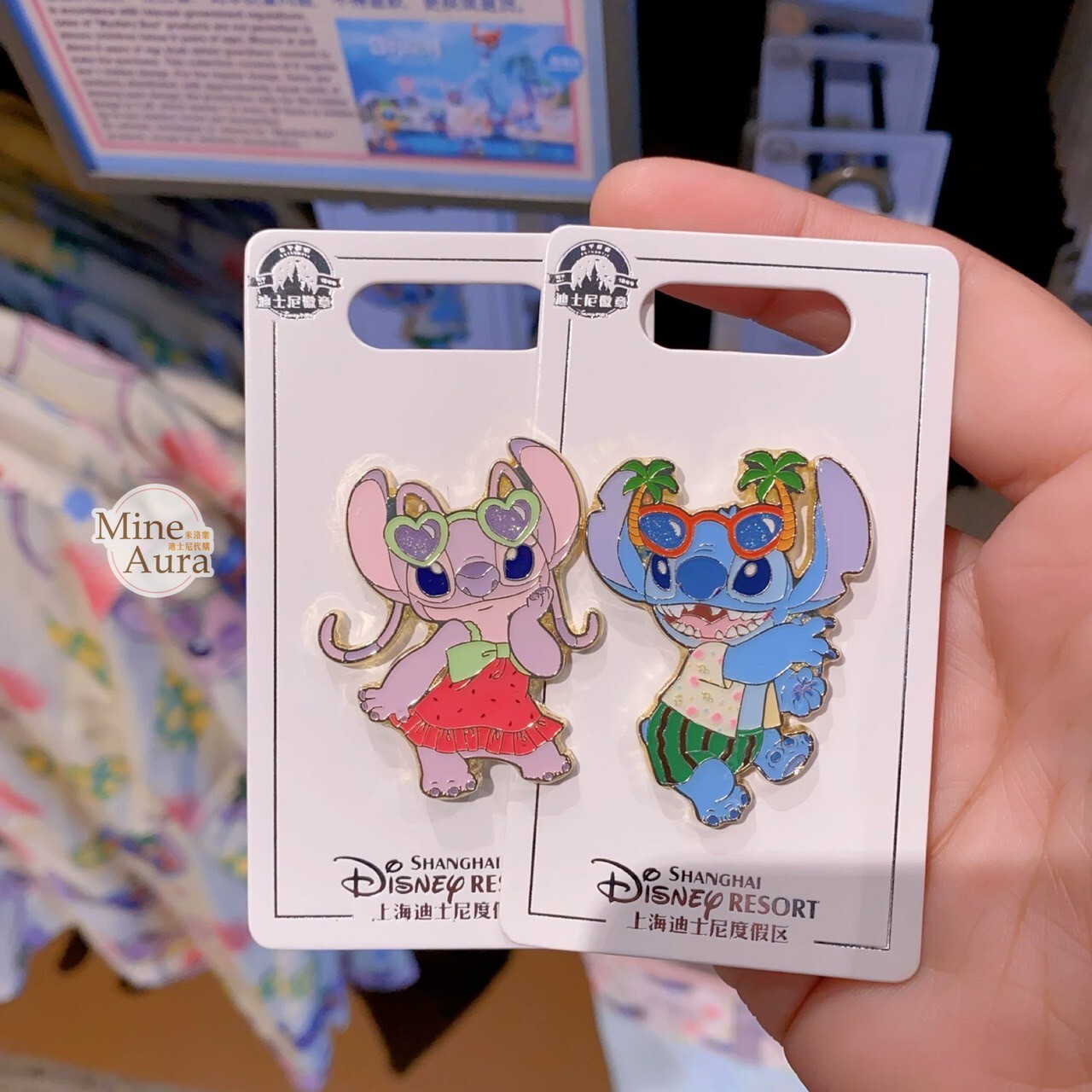 2025 史迪奇 Stitch 安琪拉 Angel 熱帶海灘 造型 徽章 PIN 星際寶貝 Lilo & Stitch -上海迪士尼樂園
