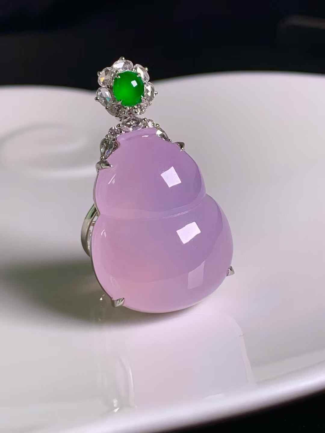 616358 翡翠紫羅蘭葫蘆吊墜