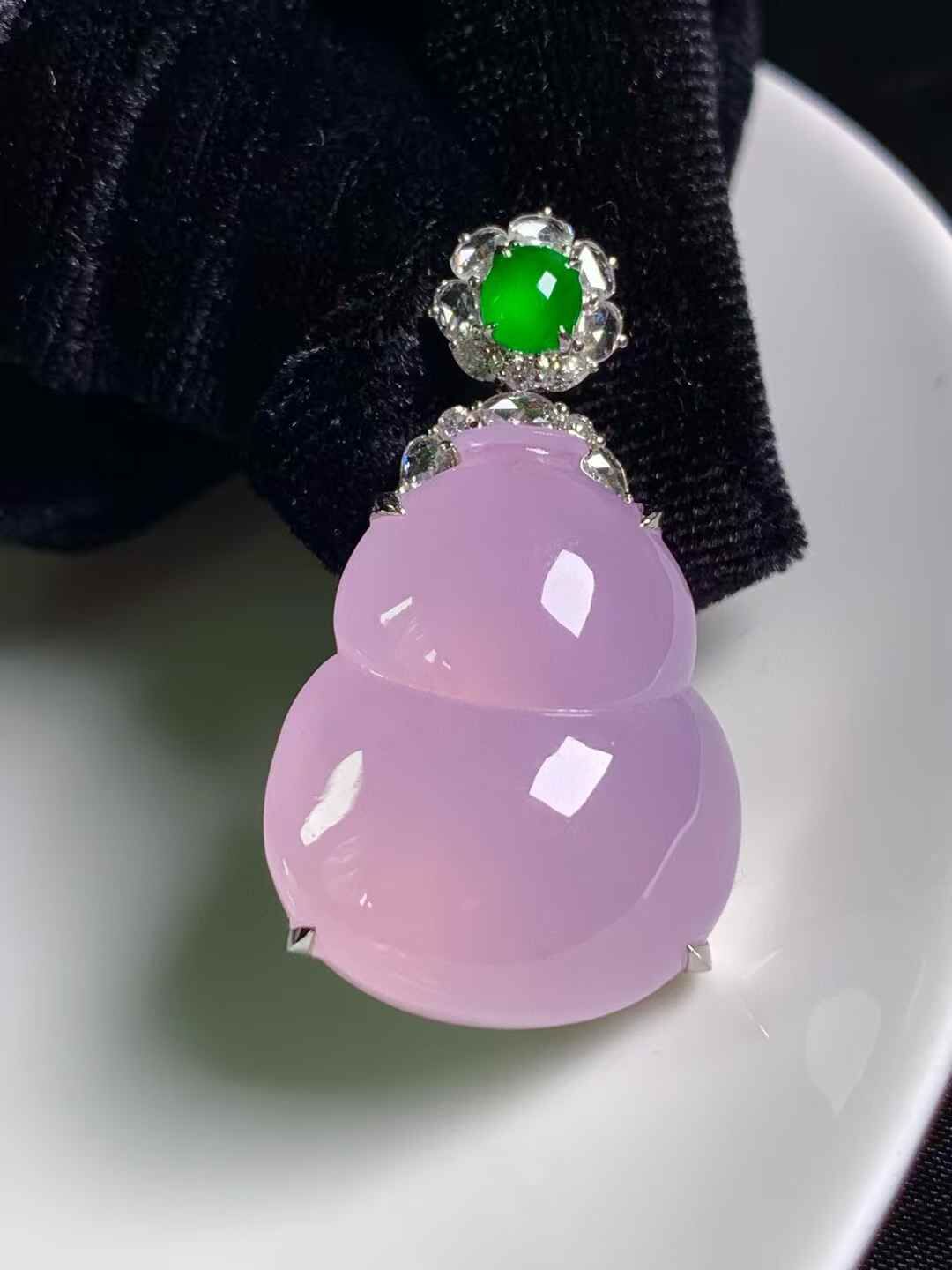 翡翠紫羅蘭葫蘆吊墜,天然翡翠A玉, 緬甸玉, Jade, Jadeite