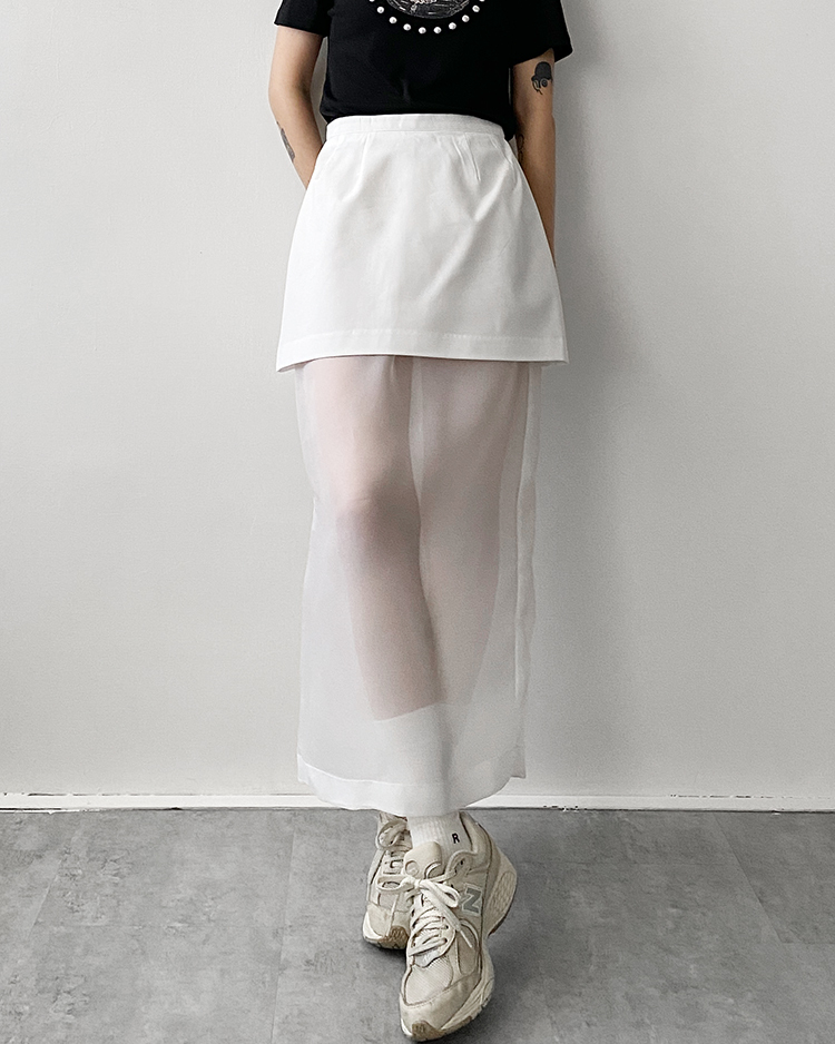 MKS-2738 透紗層次長裙