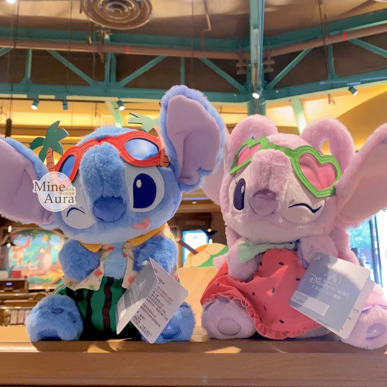 2025 史迪奇 Stitch 安琪拉 Angel 熱帶海灘 娃娃 玩偶 星際寶貝 Lilo & Stitch -上海迪士尼樂園