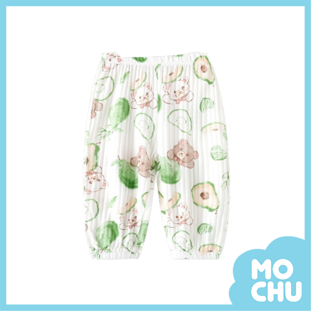 牛油果小熊防紋褲