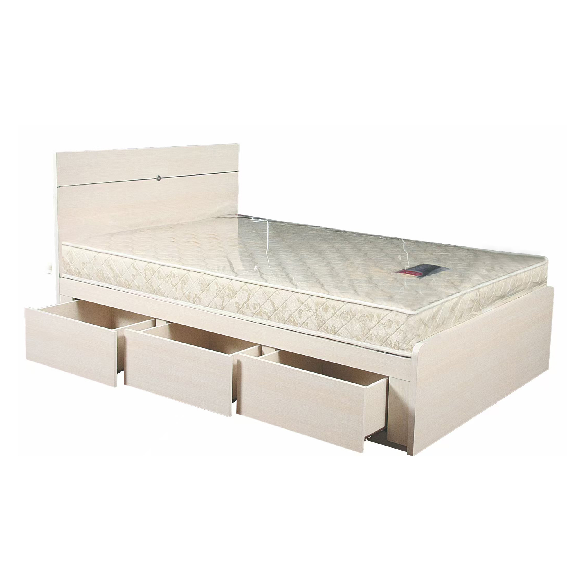 銀線木色三櫃桶床架