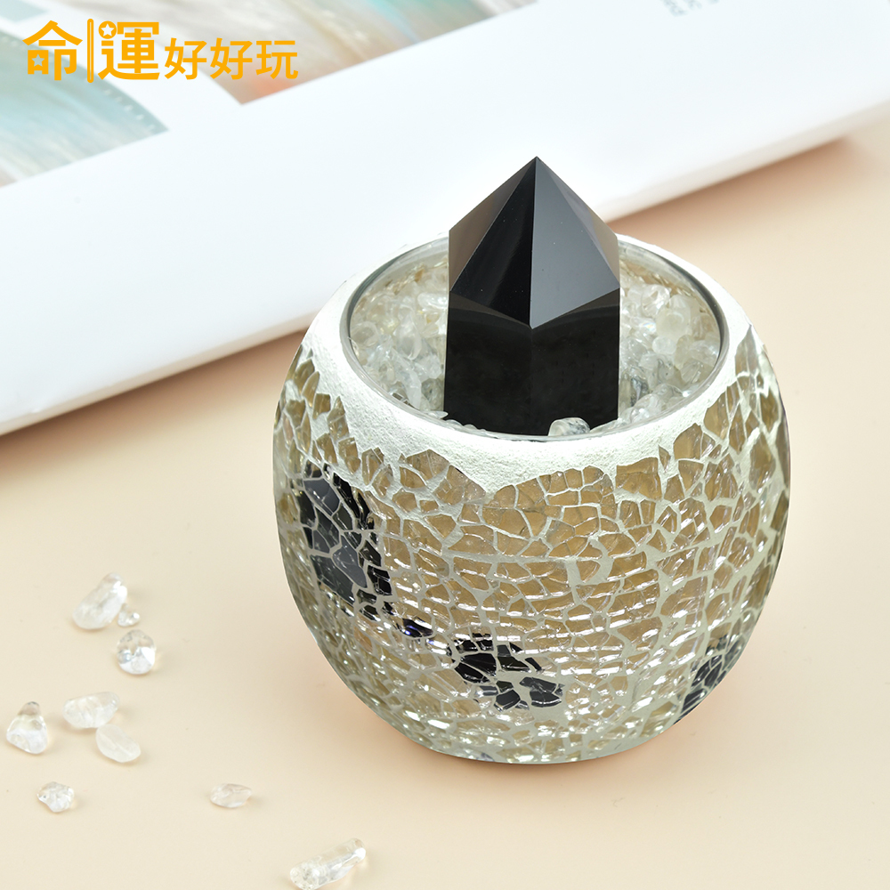 【命運好好玩】專制小人黑曜晶柱擺件 (廠商直出)