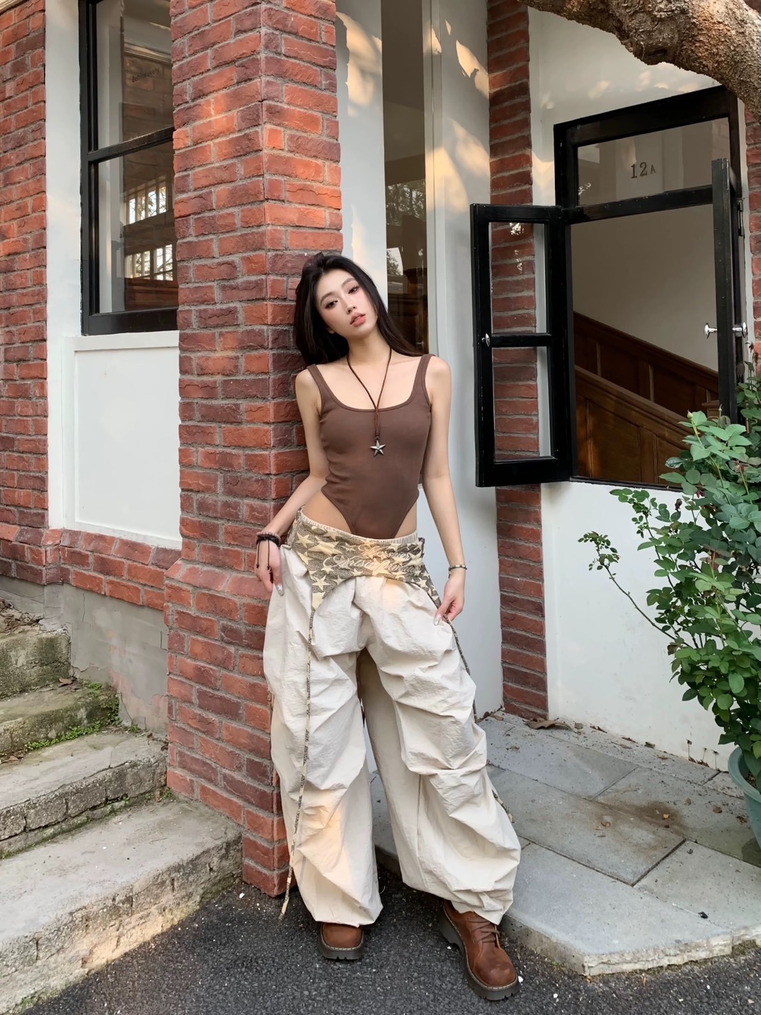 (GOAL) 美式疊穿工裝傘兵褲 復古綁帶 MS7211 mershier