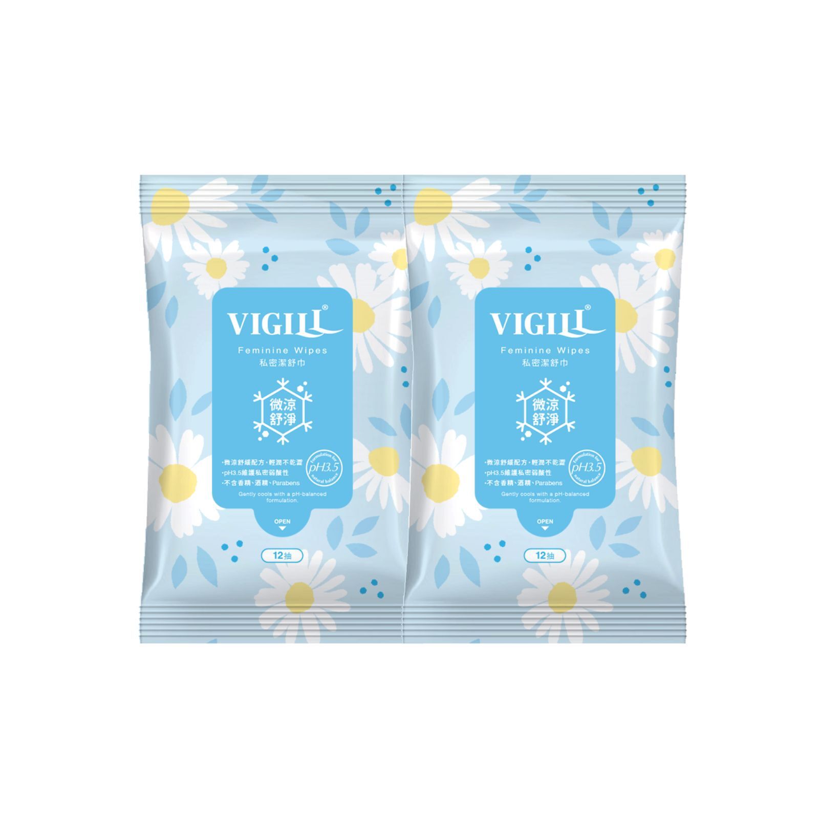 台灣 VIGILL 私密潔舒巾(微涼)孖裝 - 共24片