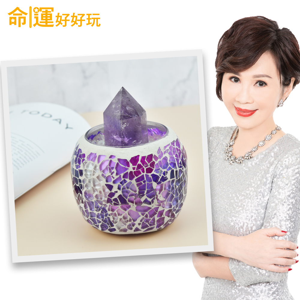 【命運好好玩】廣招貴人紫晶柱擺件 (廠商直出)