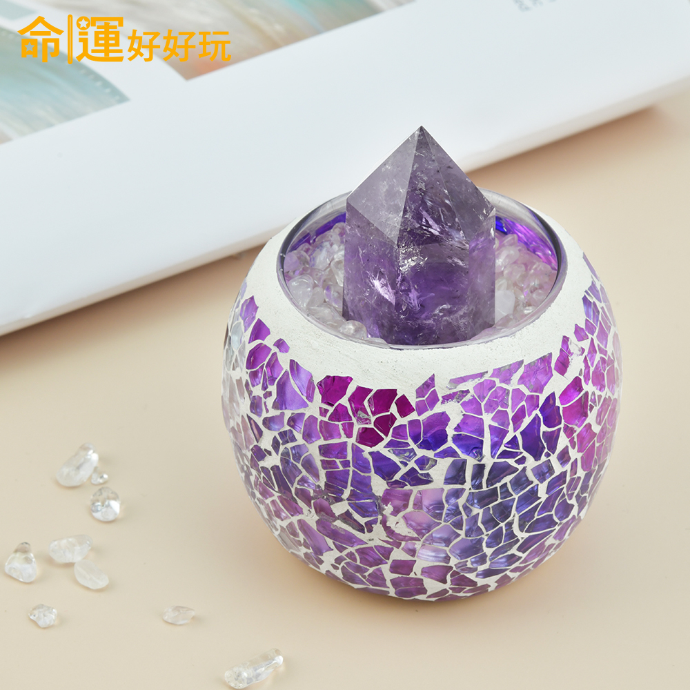 【命運好好玩】廣招貴人紫晶柱擺件 (廠商直出)