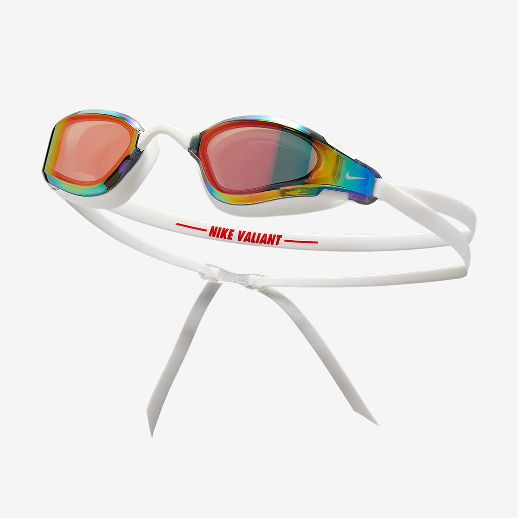 中性 Valiant 競賽鍍膜泳鏡 - 白
