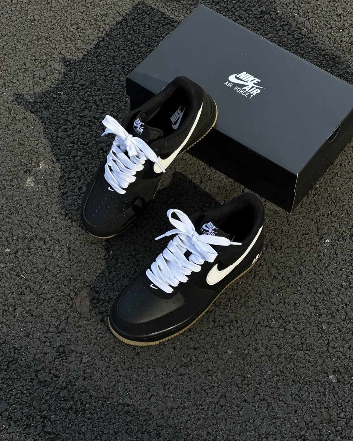 Nike Air Force 1 '07 LV8 黑白 麂皮 焦糖底 復古 黑武士