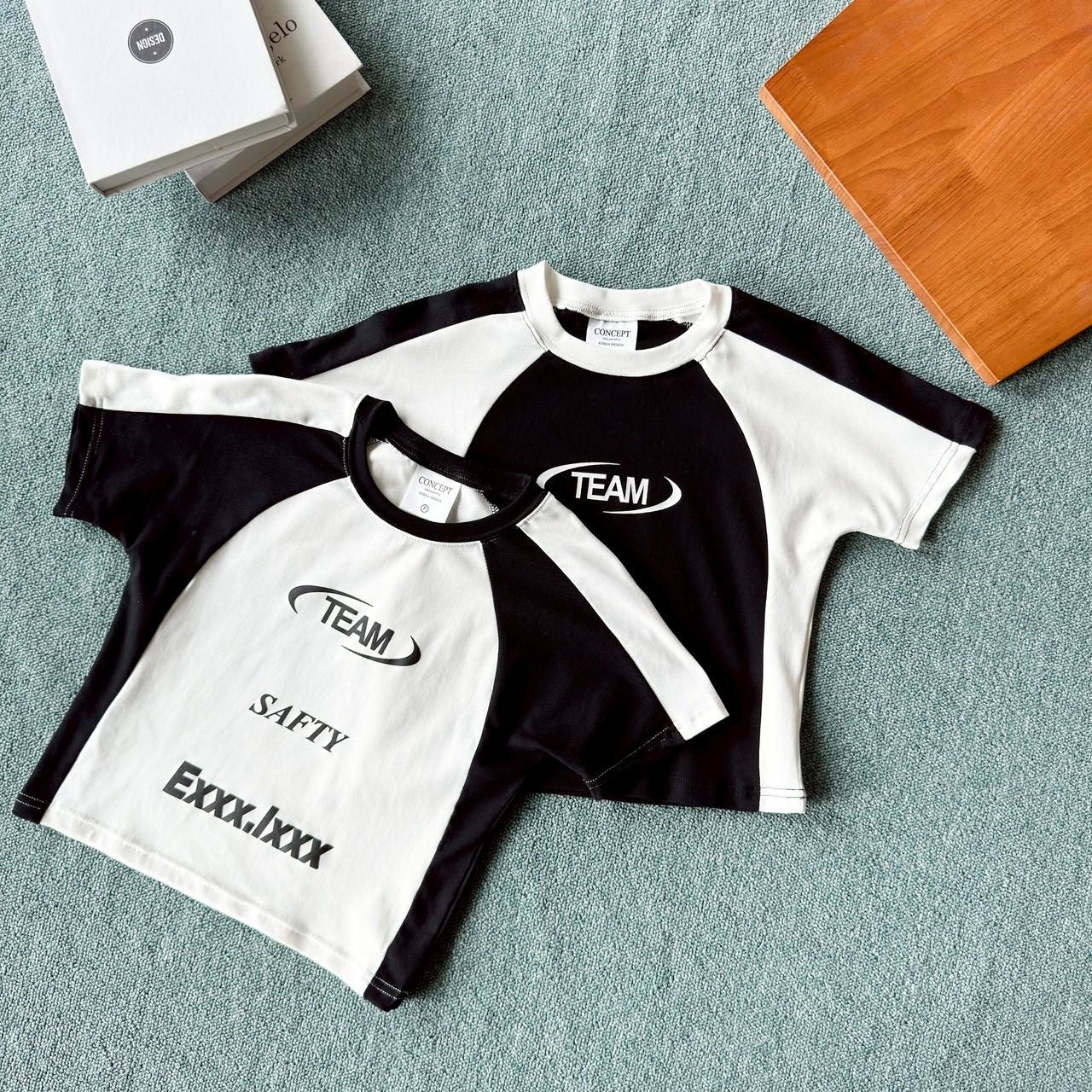 TEAM 美式撞色印花合身短版短T 80975-1