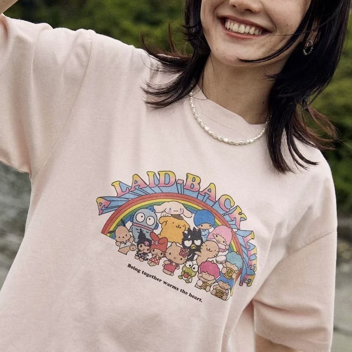 SANRIO HELLO KITTY x FREAK'S STORE 彩虹搖滾 三麗鷗家族印花 短袖 上衣 日本代購