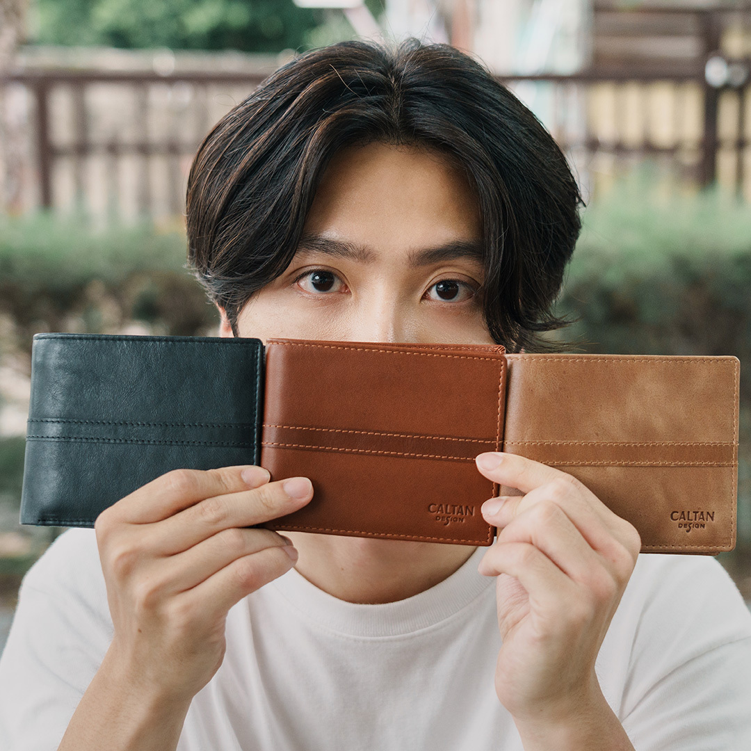 型男簡約大方真皮短夾-三色(074136)