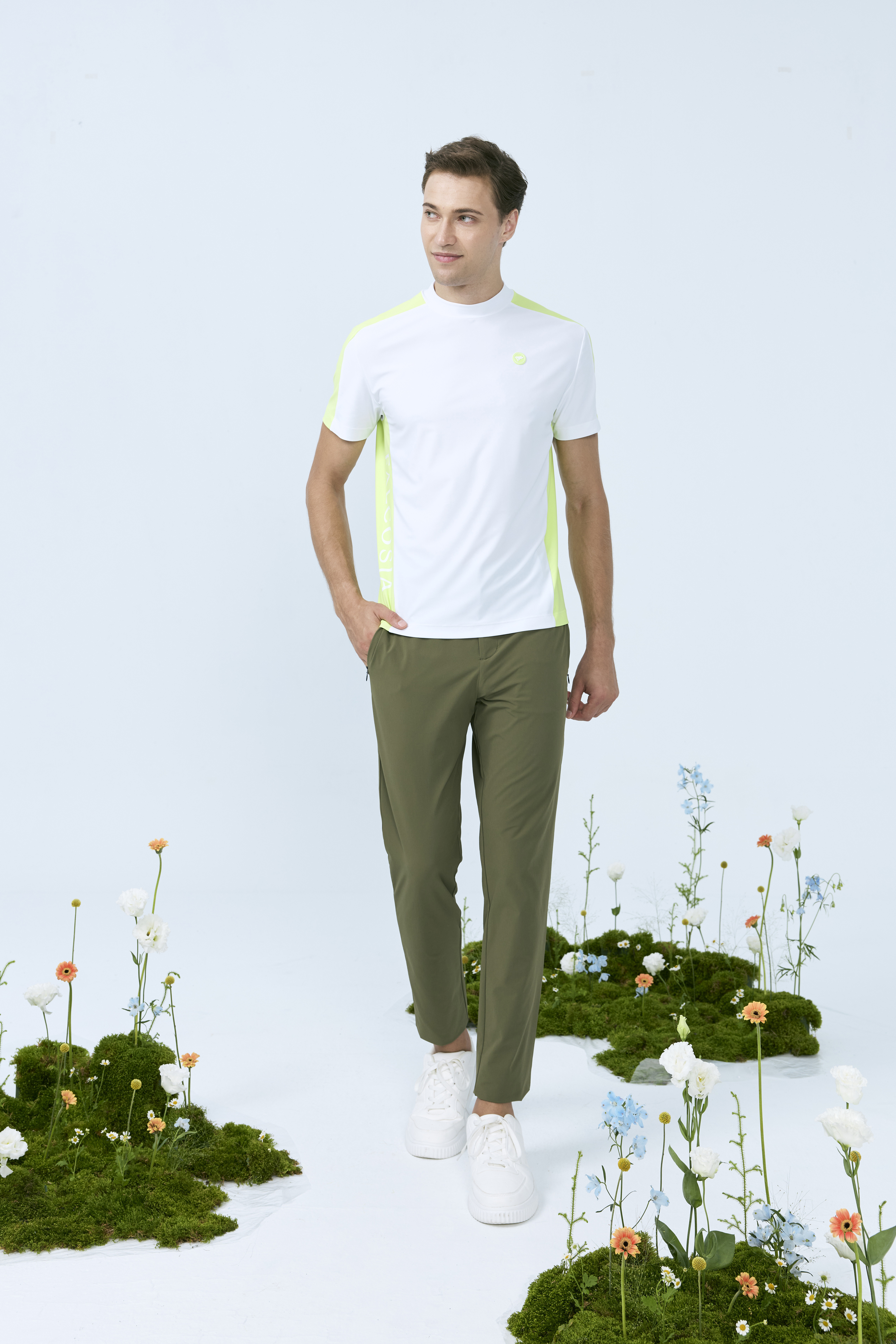 活力立領上衣-盛夏綠