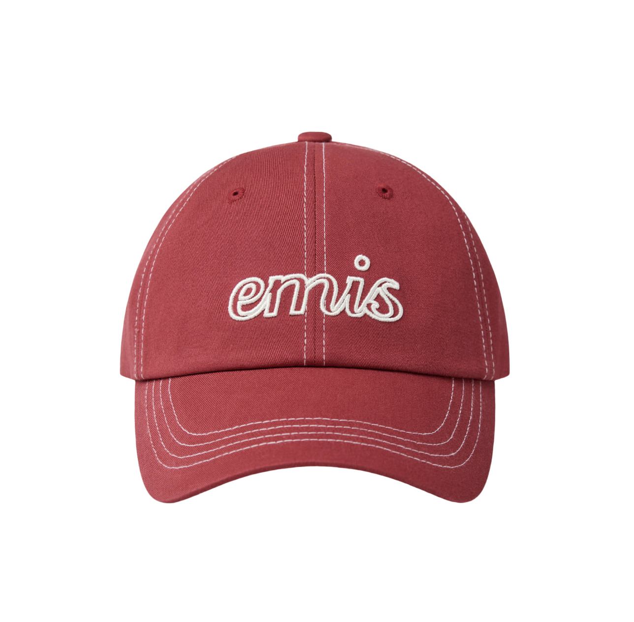 ★EMIS★ LETTERING LOGO WHITE STITCH BALL CAPCORAL m1037_147 LETTERING LOGO WHITE STITCH BALL CAP-CORAL - EMIS