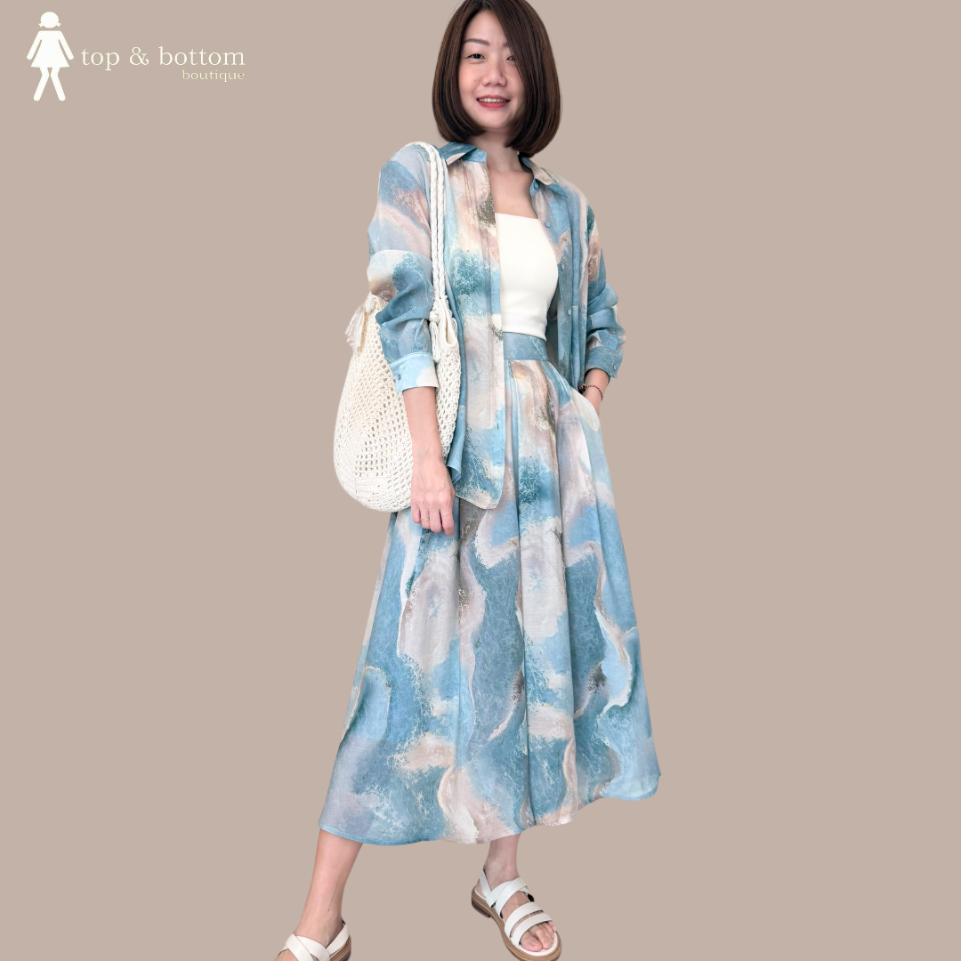 SHEER TIE-DYE MIDI SKIRT