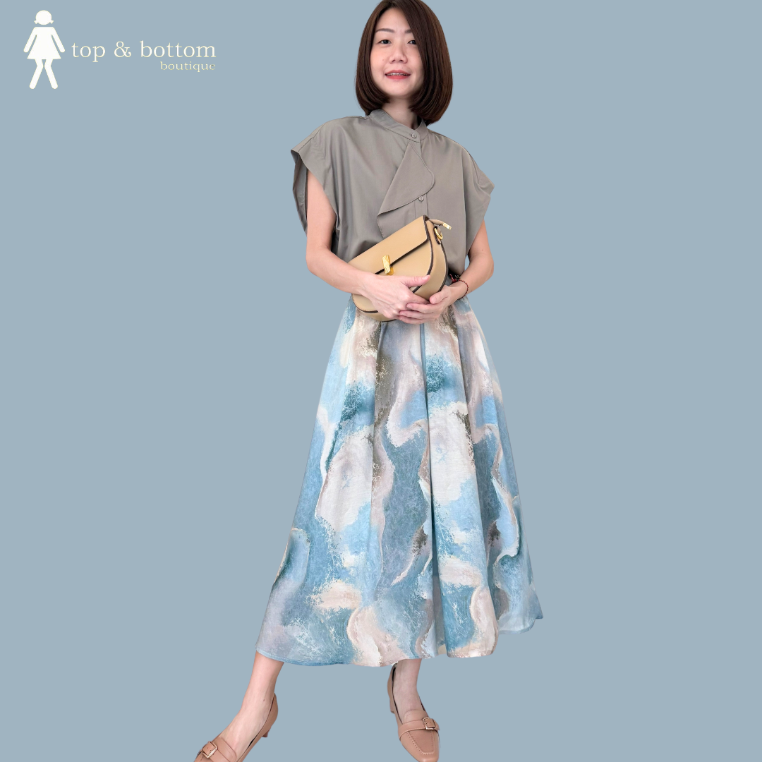 SHEER TIE-DYE MIDI SKIRT