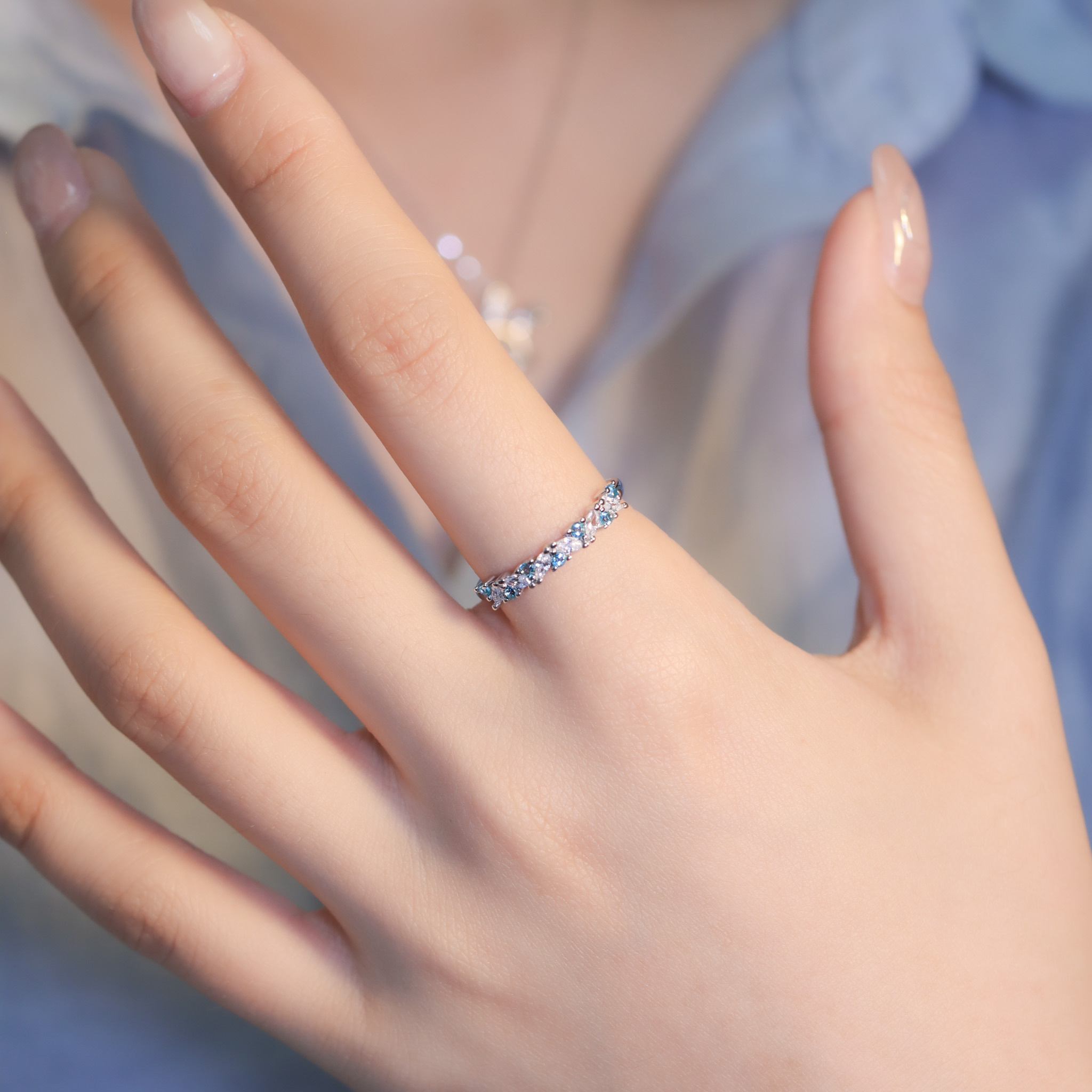 | 925銀 | 薄綠星河戒指 | RI0898|