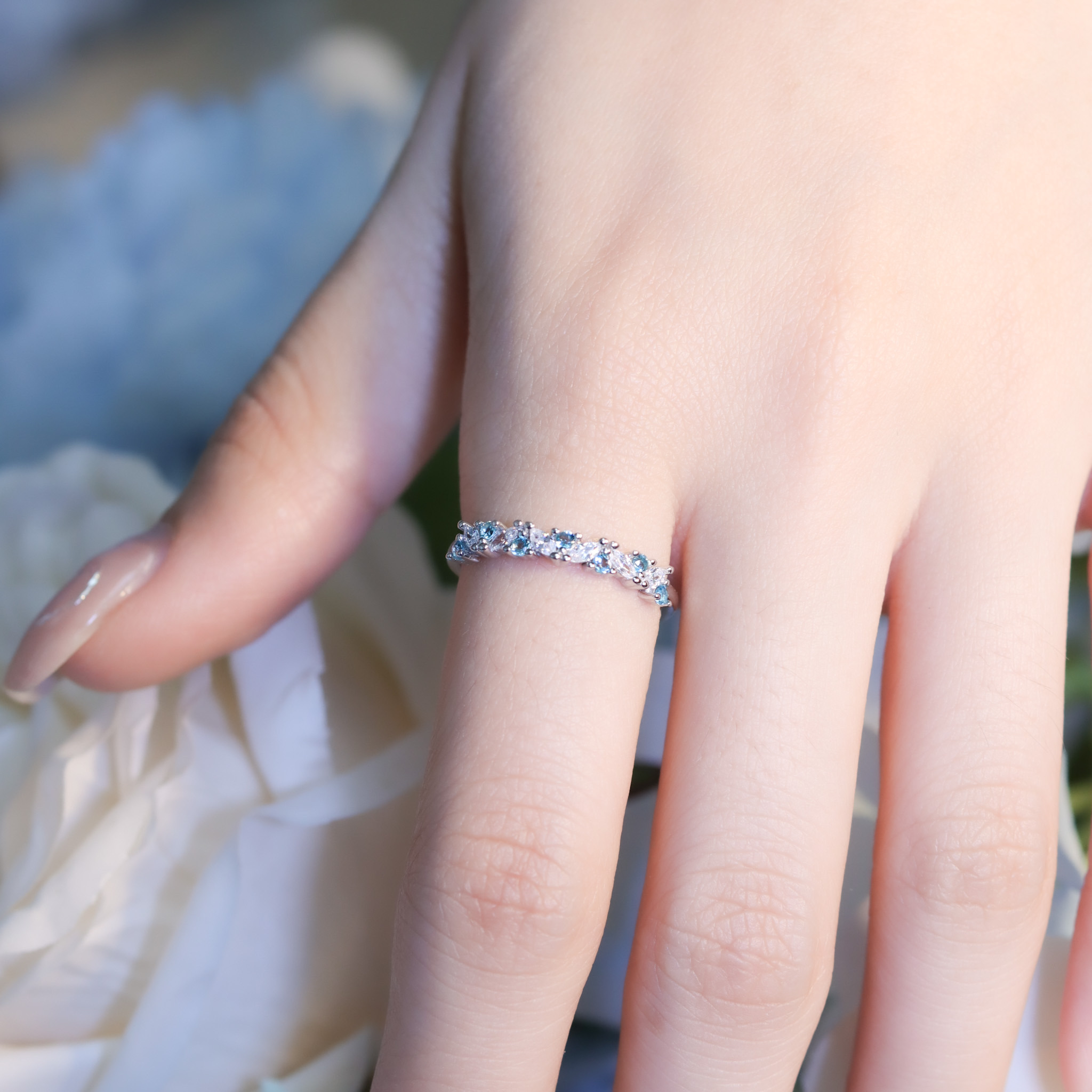 | 925銀 | 薄綠星河戒指 | RI0898|