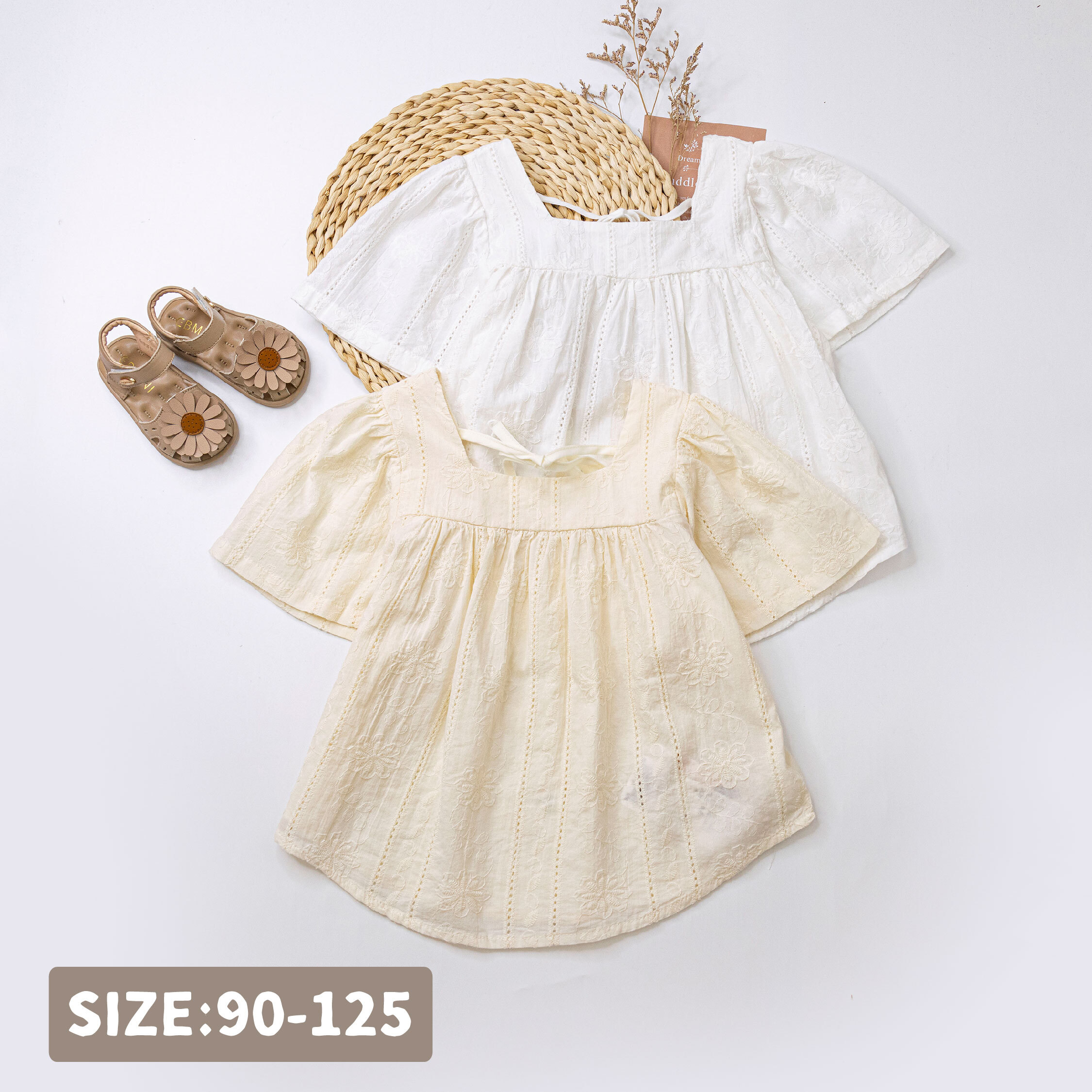 【H50714】氣質方領後綁帶設計上衣＊二色