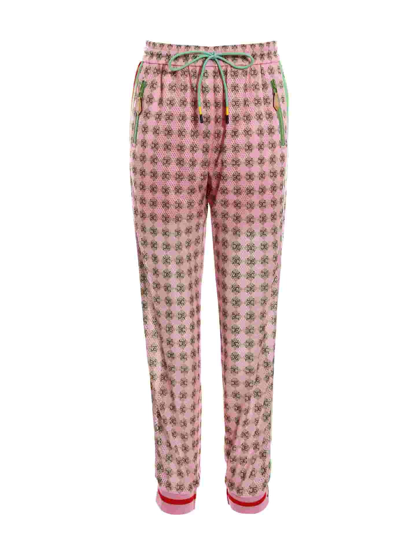 BC1EB010B1 濱海風情洛可可壁紙花輕薄縮口褲