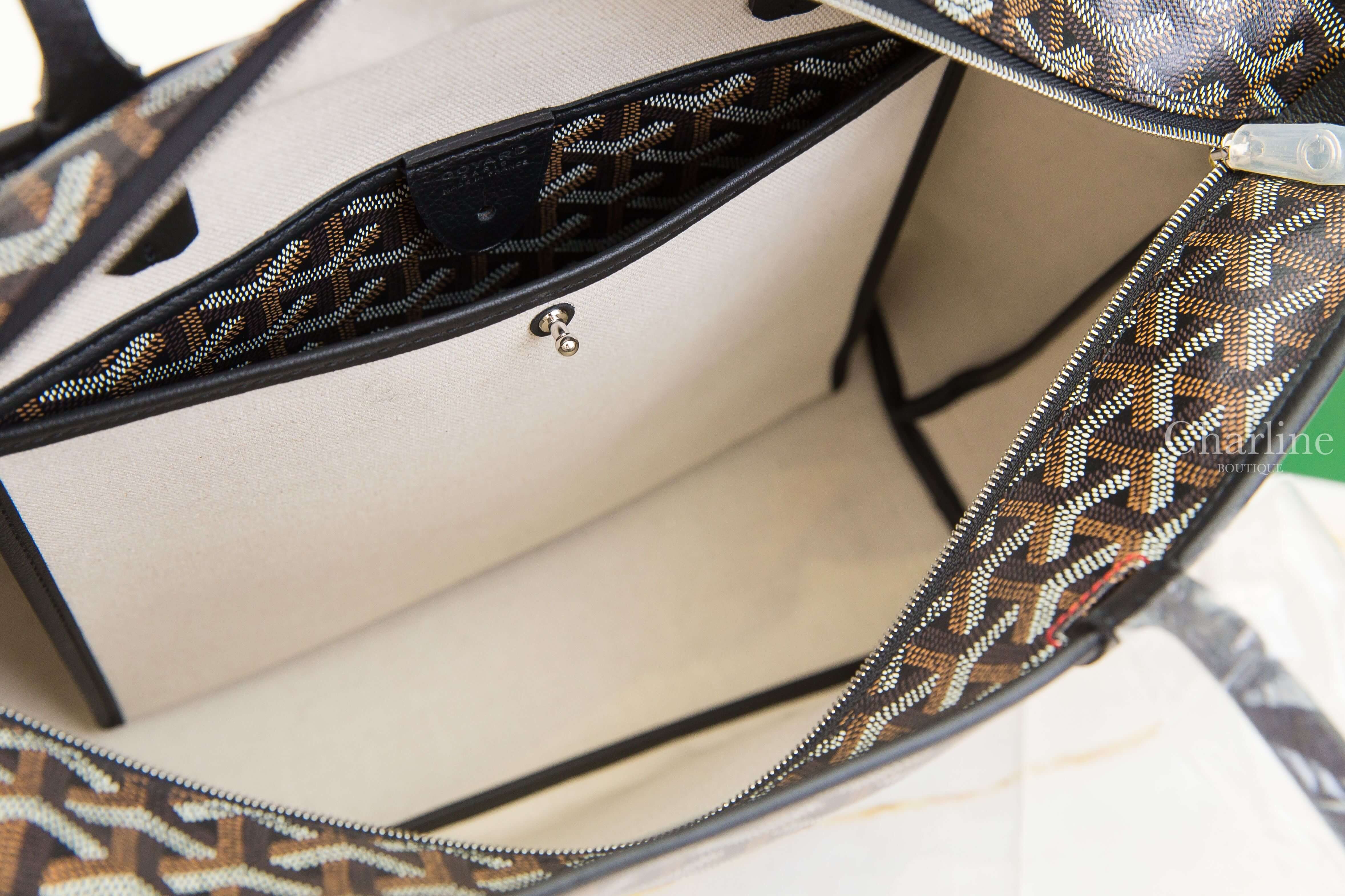 Goyard Artois PM Bag 黑色客製化讀書法鬥彩繪帆布小牛皮同色提把小型拉鍊托特包-Charline Boutique 精品代購