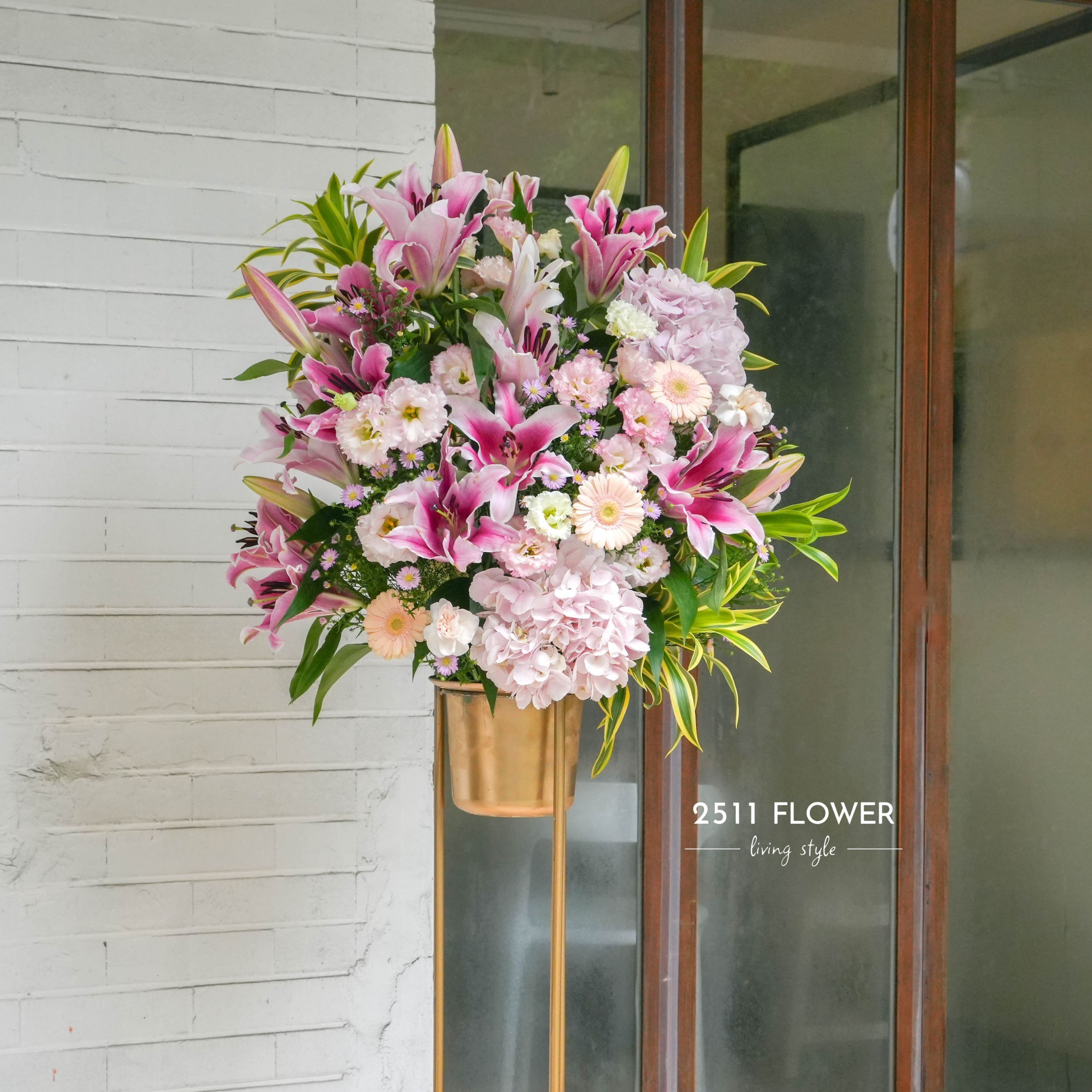 【2511FLOWER】大繡球高架花籃