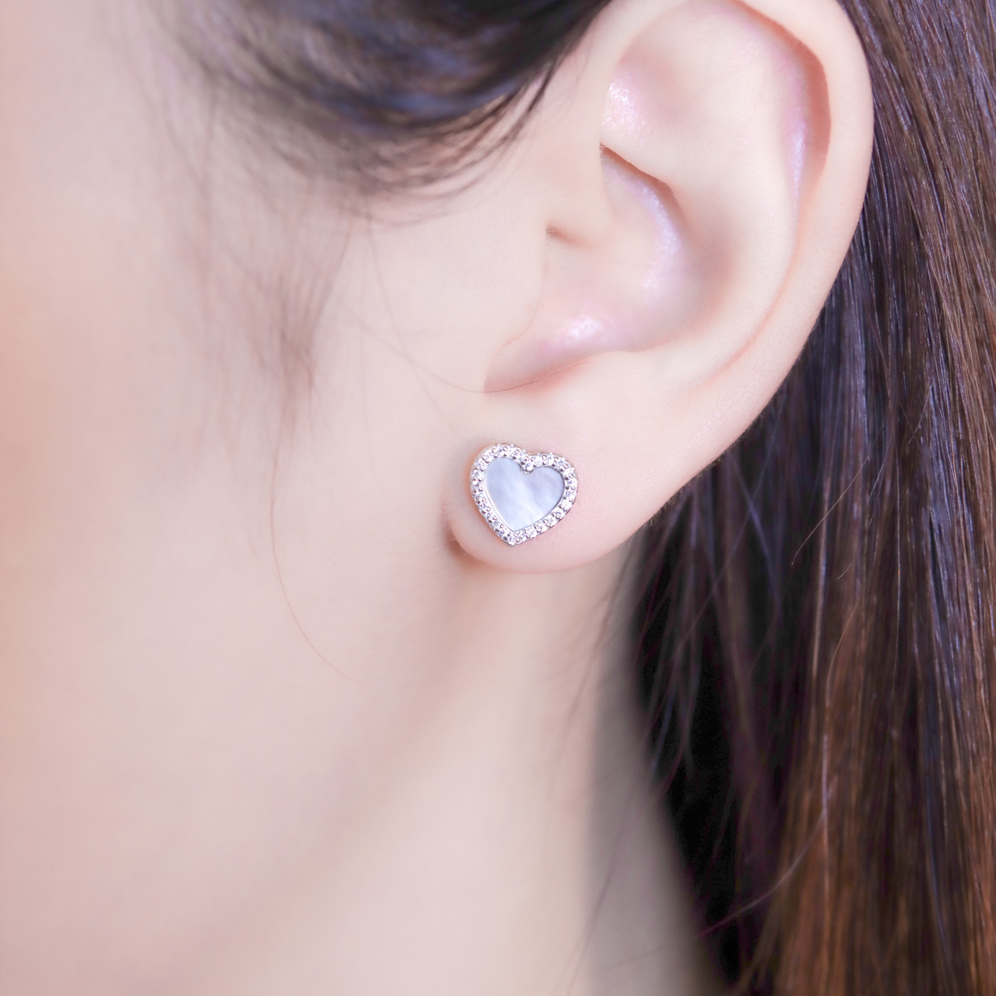 | 999足銀・白金・ 玫瑰金 | 純潔心意耳環 (銀/玫瑰金) | EA1010 |