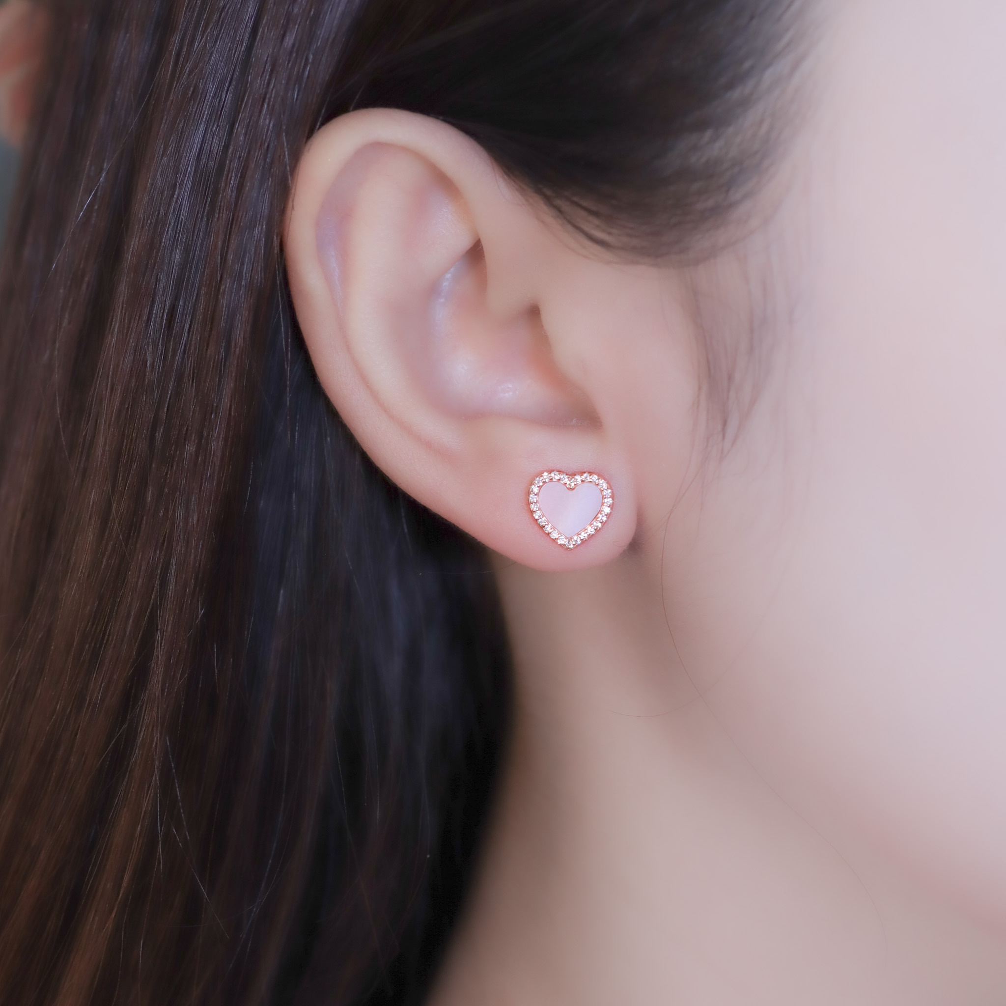 | 999足銀・白金・ 玫瑰金 | 純潔心意耳環 (銀/玫瑰金) | EA1010 |