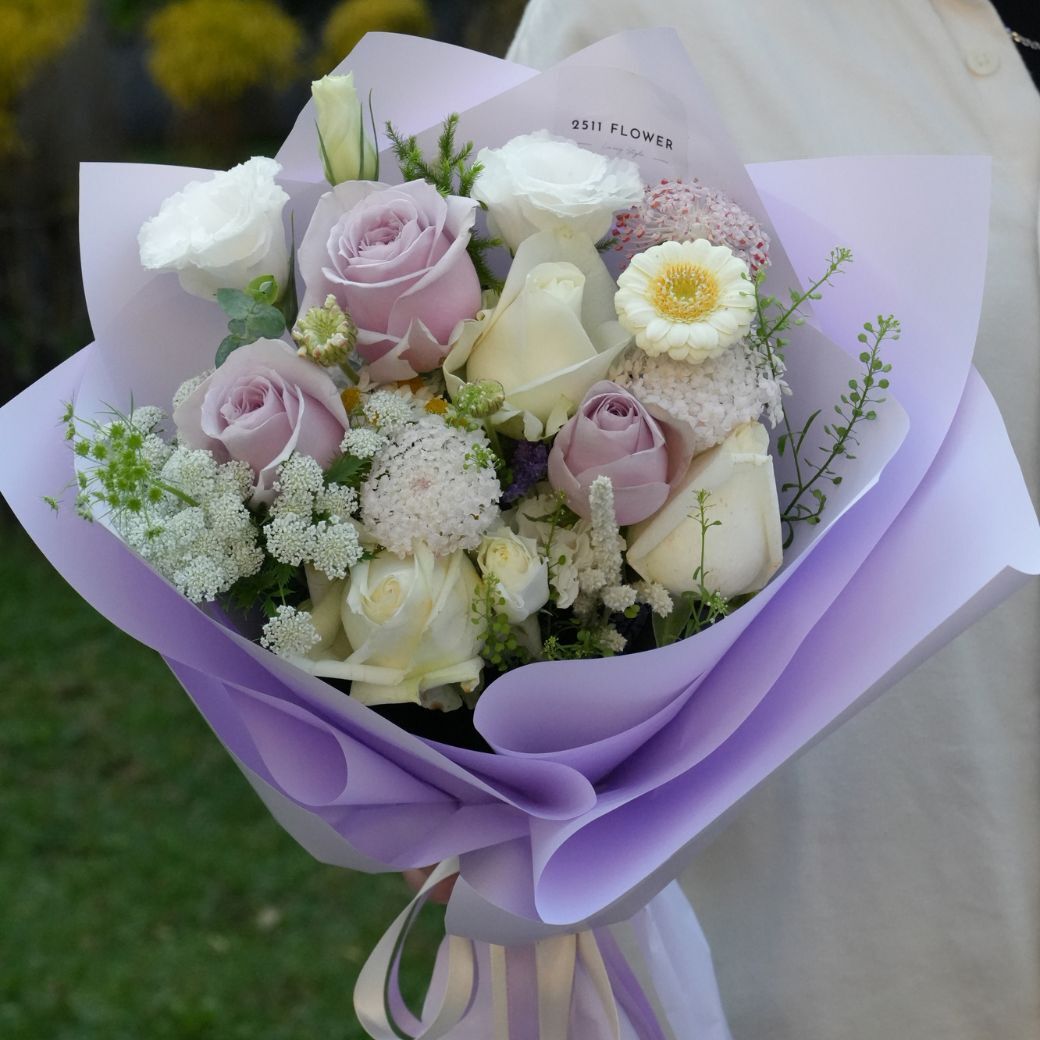 【2511FLOWER】晨玫紫霧花束